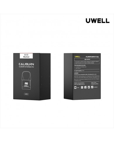 Uwell Caliburn G3 0.6Ω Meshed Kartuş 4'lü Paket Siyah Kutu