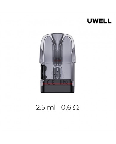 Uwell Caliburn G3 Kartuş 2.5ml 0.6Ω, Şeffaf Siyah Yedek Pod