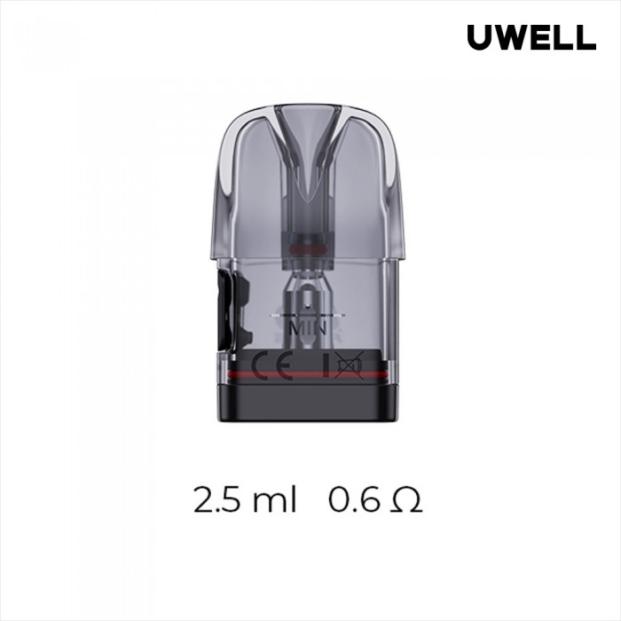 Uwell Caliburn G3 Kartuş 2.5ml 0.6Ω, Şeffaf Siyah Yedek Pod