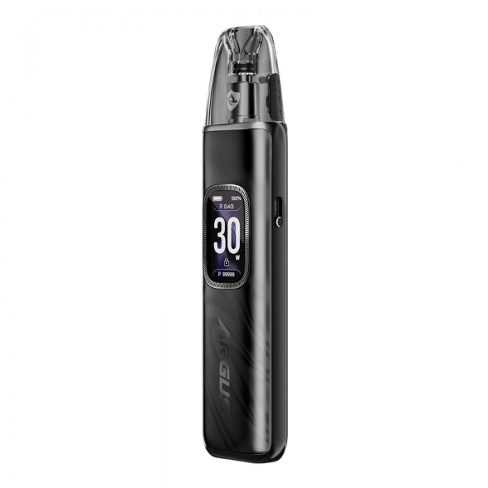 Voopoo Argus G3 Pod 30W siyah elektronik sigara cihazı.