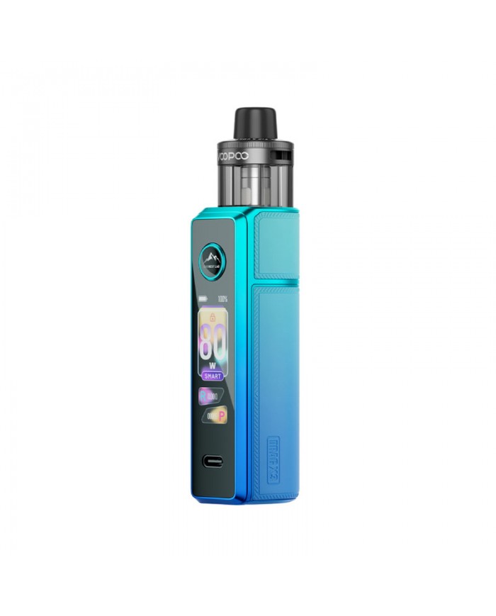 Voopoo Drag X3 Pod 80w mavi renkli elektronik sigara cihazı fotoğrafı.